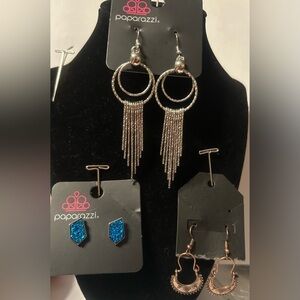 Paparazzi 3 pc Earring Bundle.  Multiple Metals.